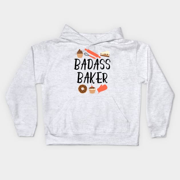 Funny Baker Slogan Kids Hoodie by kapotka